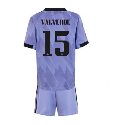 Real Madrid Federico Valverde #15 babykläder Bortatröja barn 2022-23 Korta ärmar (+ Korta byxor)